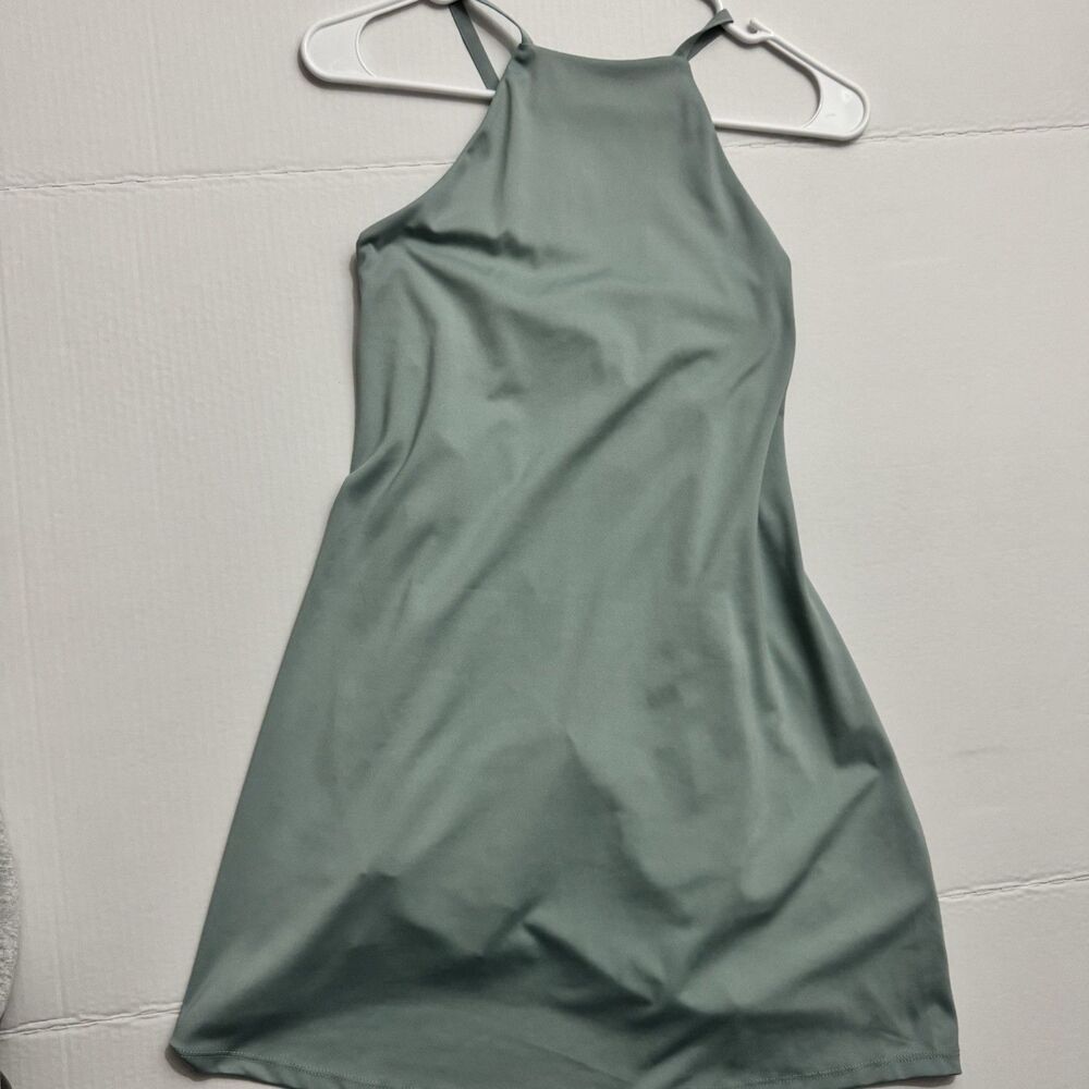 Madewell MWL Flex 2.0 Fitness Dress Sage Green Built in Shorts Pickleball Tennis